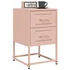 Image de vidaXL Tables de chevet 2 pcs rose 36x39x60,5 cm acier, armoire, armoire latérale, support de téléphone, table de chevet 846461