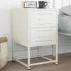 Image de vidaXL Table de chevet blanc 36x39x60,5 cm acier, armoire, armoire latérale, support de téléphone, table de chevet, mobilier 846468