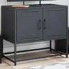 Image de vidaXL Meuble TV anthracite 68,5x39x60,5 cm acier, support TV, buffet TV, meuble multimédia, banc TV, armoire hifi, centre 846472