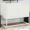 Image de vidaXL Meuble TV blanc 68,5x39x60,5 cm acier, support TV, buffet TV, meuble multimédia, banc TV, armoire hifi, centre de 846475