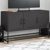 Image de Meuble TV noir 100,5x39x60,5 cm acier