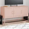 Image de vidaXL Meuble TV rose 100,5x39x60,5 cm acier, support TV, buffet TV, meuble multimédia, banc TV, armoire hifi, centre de 846477