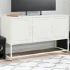 Image de vidaXL Meuble TV blanc 100,5x39x60,5 cm acier, support TV, buffet TV, meuble multimédia, banc TV, armoire hifi, centre de 846481