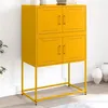 Image de vidaXL Buffet jaune moutarde 68,5x38,5x107 cm acier, armoire, armoire latérale, armoire de rangement, armoire, placard, 846485