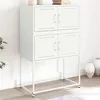 Image de vidaXL Buffet blanc 68,5x38,5x107 cm acier, armoire, armoire latérale, armoire de rangement, armoire, placard, buffet haut, 846487