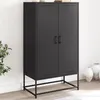 Image de Buffet haut noir 68,5x38,5x123,5 cm acier