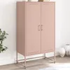 Image de vidaXL Buffet haut rose 68,5x38,5x123,5 cm acier, buffet, placard, armoire latérale, armoire, armoire de rangement, armoire 846495