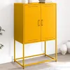 Image de vidaXL Buffet haut jaune moutarde 68,5x38,5x107 cm acier, buffet, placard, armoire latérale, armoire, armoire de rangement, 846509