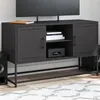 Image de vidaXL Meuble TV noir 100,5x39x60,5 cm acier, support TV, buffet TV, meuble multimédia, banc TV, armoire hifi, centre de 846512
