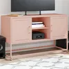 Image de Meuble TV rose 100,5x39x60,5 cm acier