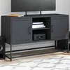 Image de vidaXL Meuble TV anthracite 100,5x39x60,5 cm acier, support TV, buffet TV, meuble multimédia, banc TV, armoire hifi, centre 846514