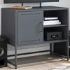 Image de vidaXL Meuble TV anthracite 68x39x60,5 cm acier, support TV, buffet TV, meuble multimédia, banc TV, armoire hifi, centre de 846520