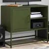 Image de vidaXL Meuble TV vert olive 68x39x60,5 cm acier, support TV, buffet TV, meuble multimédia, banc TV, armoire hifi, centre de 846522