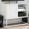 Image de vidaXL Meuble TV blanc 68x39x60,5 cm acier, support TV, buffet TV, meuble multimédia, banc TV, armoire hifi, centre de 846523