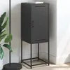 Image de vidaXL Buffet haut noir 36x39x107 cm acier, buffet, placard, armoire latérale, armoire, armoire de rangement, armoire haute, 846530