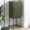 Image de vidaXL Buffet vert olive 36x39x107 cm acier, buffet, placard, armoire latérale, armoire, armoire de rangement, armoire 846534