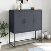 Image de vidaXL Buffet haut anthracite 100,5x39x107 cm acier, buffet, placard, armoire latérale, armoire, armoire de rangement, 846538