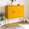 Image de vidaXL Buffet haut jaune moutarde 100,5x39x107 cm acier, buffet, placard, armoire latérale, armoire, armoire de rangement, 846539