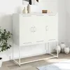 Image de vidaXL Buffet haut blanc 100,5x39x107 cm acier, buffet, placard, armoire latérale, armoire, armoire de rangement, armoire 846541