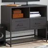 Image de vidaXL Meuble TV noir 68x39x60,5 cm acier, support TV, buffet TV, armoire hifi, banc TV, armoire en métal, meuble 846548
