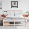 Image de vidaXL Tables de chevet 2 pcs rose 36x39x60,5 cm acier, armoire, armoire latérale, meuble de chambre à coucher, table de 846557