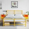 Image de vidaXL Tables de chevet 2 pcs jaune moutarde 36x39x60,5 cm acier, armoire, armoire latérale, meuble de chambre à coucher, 846561