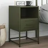 Image de Table de chevet vert olive 36x39x60,5 cm acier