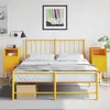 Image de vidaXL Tables de chevet 2 pcs jaune moutarde 36x39x78 cm acier, armoire, armoire latérale, meuble de chambre à coucher, 846573