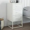 Image de vidaXL Table de chevet blanc 36x39x78 cm acier, armoire, armoire latérale, meuble de chambre à coucher, table de chevet, 846588