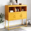 Image de vidaXL Buffet, Armoire avec Compartiments, Placard avec Porte, Meuble de Rangement Chambre Salon Intérieur, Jaune Moutarde 846593