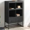 Image de vidaXL Buffet Haut, Armoire avec Tiroirs et Compartiments, Meuble de Rangement, Organisateur de Salle de Séjour, Noir 846602