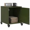 Image de vidaXL Tables de chevet 2 pcs vert olive 36x39x43,5 cm acier, armoire, armoire latérale, support de téléphone, table de 846623