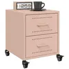 Image de vidaXL Tables de chevet 2 pcs rose 36x39x43,5 cm acier, armoire, meubles de chambre à coucher, support de téléphone, armoire 846629