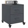 Image de vidaXL Tables de chevet 2 pcs anthracite 36x39x43,5 cm acier, armoire, meubles de chambre à coucher, support de téléphone, 846631