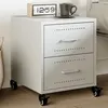 Image de vidaXL Table de chevet blanc 36x39x43,5 cm acier, armoire, meubles de chambre à coucher, support de téléphone, armoire 846636