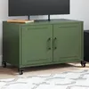Image de vidaXL Meuble TV, Armoire de Télévision avec Portes, Support Télé avec Rangement Salon Salle de Séjour, Vert Olive 846642
