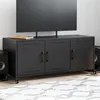 Image de vidaXL Meuble TV, Armoire de Télévision avec Portes, Support Télé avec Rangement Salon Salle de Séjour, Noir 100,5x39x43,5 846644
