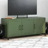 Image de vidaXL Meuble TV, Armoire de Télévision avec Portes, Support Télé avec Rangement Salon Salle de Séjour, Vert Olive 846648