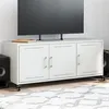 Image de vidaXL Meuble TV, Armoire de Télévision avec Portes, Support Télé avec Rangement Salon Salle de Séjour, Blanc 100,5x39x43,5 846649