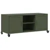 Image de Meuble TV vert olive 100,5x39x43,5 cm acier