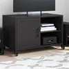 Image de vidaXL Meuble TV, Armoire de Télévision avec Étagères, Support Télé avec Rangement Salon Salle de Séjour, Noir 68x39x43,5 cm 846668