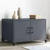 Image de vidaXL Table Basse, Table d'Appoint avec Poignée, Bout de Canapé avec Porte, Meuble de Rangement Salle de Séjour, Anthracite 846688