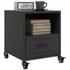 Image de vidaXL Tables de chevet 2 pcs noir 36x39x43,5 cm acier, armoire, meubles de chambre à coucher, support de téléphone, armoire 846705