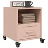 Image de vidaXL Tables de chevet 2 pcs rose 36x39x43,5 cm acier, armoire, meubles de chambre à coucher, support de téléphone, armoire 846707