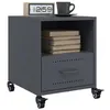 Image de vidaXL Tables de chevet 2 pcs anthracite 36x39x43,5 cm acier, armoire, meubles de chambre à coucher, support de téléphone, 846709