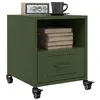 Image de vidaXL Tables de chevet 2 pcs vert olive 36x39x43,5 cm acier, armoire, meubles de chambre à coucher, support de téléphone, 846713