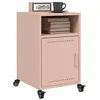 Image de vidaXL Tables de chevet 2 pcs rose 36x39x59 cm acier, armoire, meubles de chambre à coucher, support de téléphone, armoire 846719