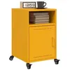 Image de vidaXL Tables de chevet 2 pcs jaune moutarde 36x39x59 cm acier, armoire, meubles de chambre à coucher, support de téléphone, 846723