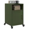 Image de vidaXL Tables de chevet 2 pcs vert olive 36x39x59 cm acier, armoire, meubles de chambre à coucher, support de téléphone, 846725