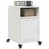 Image de Tables de chevet 2 pcs blanc 36x39x59 cm acier